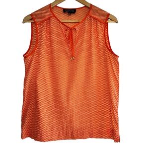Jones New York polka dot sleeveless lightweight cotton top S like new condition